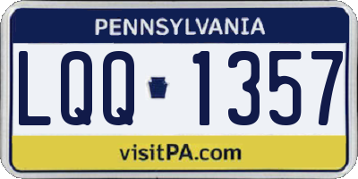 PA license plate LQQ1357