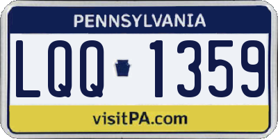 PA license plate LQQ1359