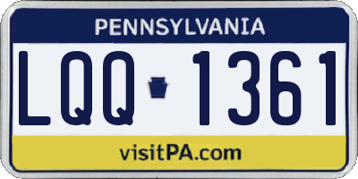PA license plate LQQ1361