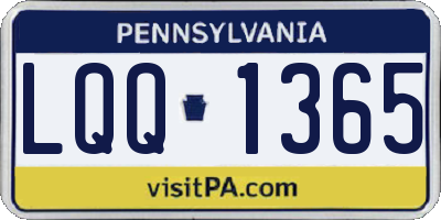 PA license plate LQQ1365