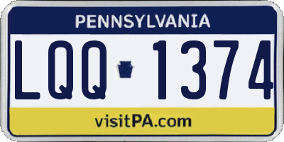PA license plate LQQ1374