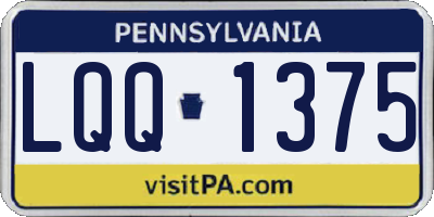 PA license plate LQQ1375