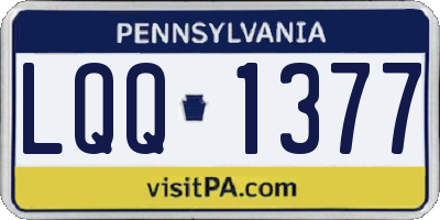 PA license plate LQQ1377
