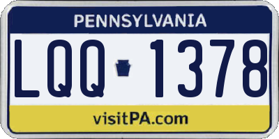 PA license plate LQQ1378