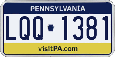 PA license plate LQQ1381