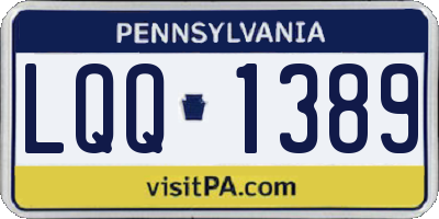 PA license plate LQQ1389