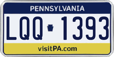 PA license plate LQQ1393