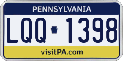 PA license plate LQQ1398