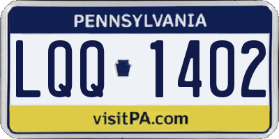 PA license plate LQQ1402