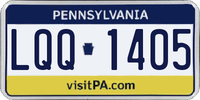 PA license plate LQQ1405
