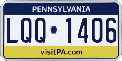 PA license plate LQQ1406