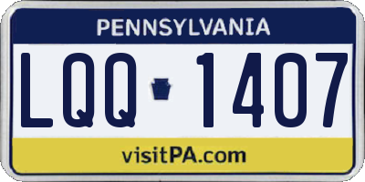 PA license plate LQQ1407