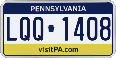 PA license plate LQQ1408