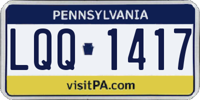 PA license plate LQQ1417