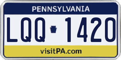 PA license plate LQQ1420
