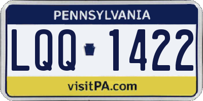 PA license plate LQQ1422