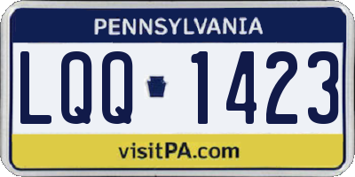 PA license plate LQQ1423