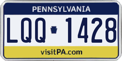 PA license plate LQQ1428