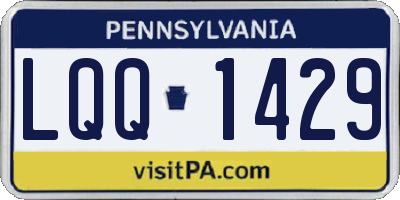 PA license plate LQQ1429