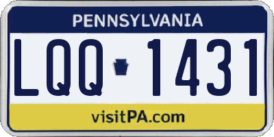 PA license plate LQQ1431
