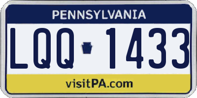 PA license plate LQQ1433