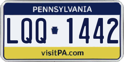PA license plate LQQ1442