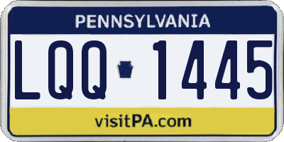PA license plate LQQ1445
