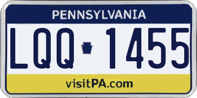 PA license plate LQQ1455