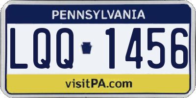 PA license plate LQQ1456