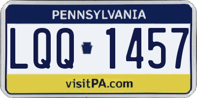 PA license plate LQQ1457