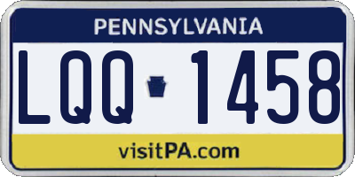PA license plate LQQ1458