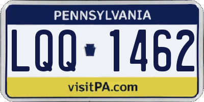 PA license plate LQQ1462