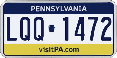 PA license plate LQQ1472