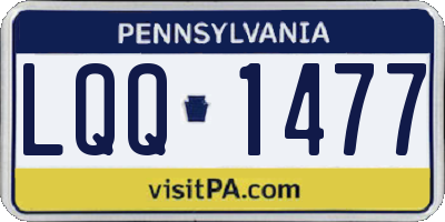 PA license plate LQQ1477