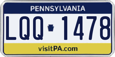 PA license plate LQQ1478