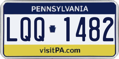 PA license plate LQQ1482