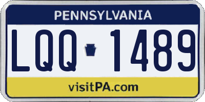 PA license plate LQQ1489