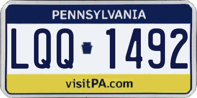 PA license plate LQQ1492