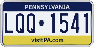 PA license plate LQQ1541