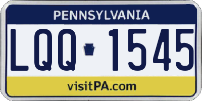 PA license plate LQQ1545