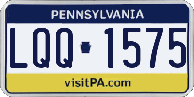 PA license plate LQQ1575