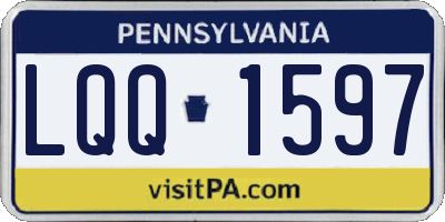 PA license plate LQQ1597