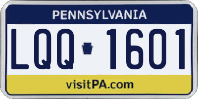PA license plate LQQ1601