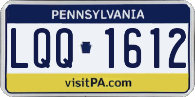 PA license plate LQQ1612