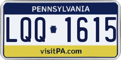 PA license plate LQQ1615