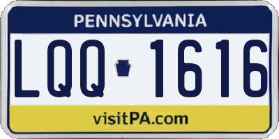 PA license plate LQQ1616