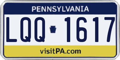 PA license plate LQQ1617