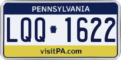 PA license plate LQQ1622