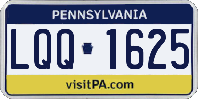 PA license plate LQQ1625