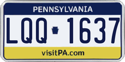 PA license plate LQQ1637
